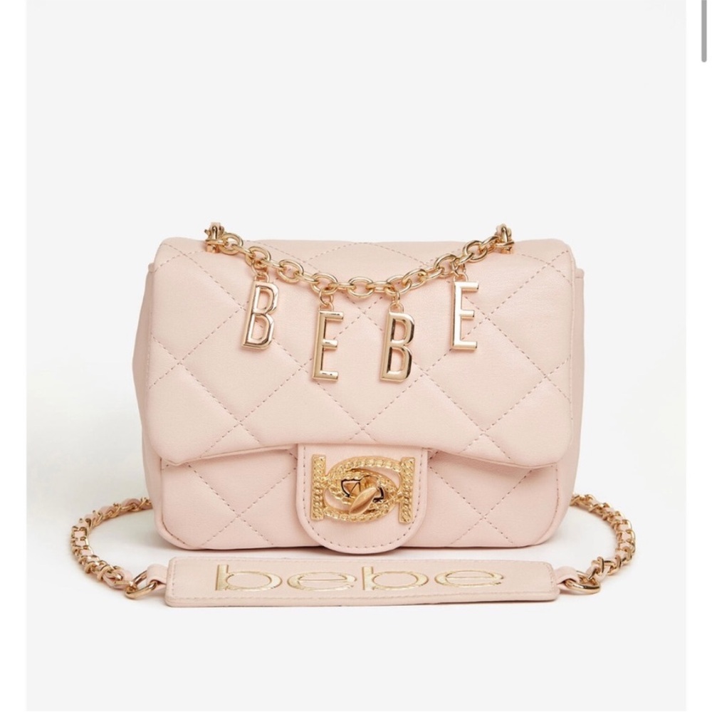 Bebe Wyatt Pink Quilted Chain Bag